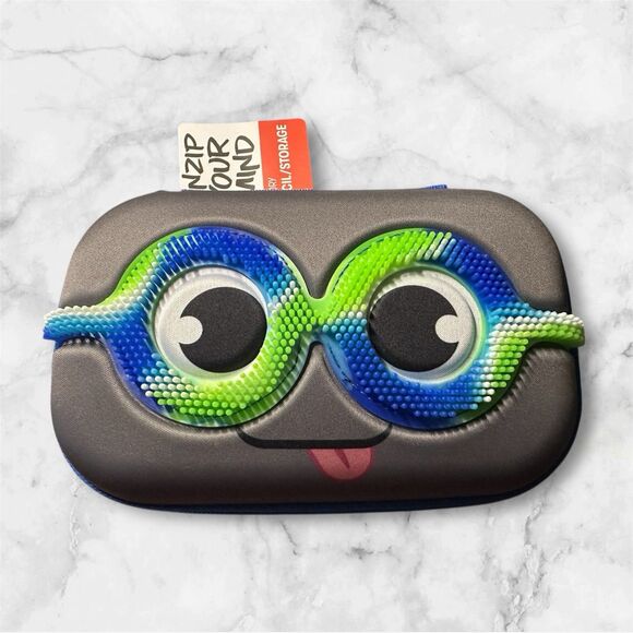 Zipit Hard Shell Pink & Blue‎ Face Sensory Pencil Storage Case Set NWT - Picture 5 of 7